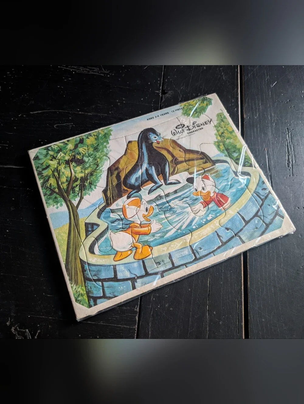 Vintage 60s Walt Disney Huey and Dewey 12-Piece Jigsaw Puzzle Collectible